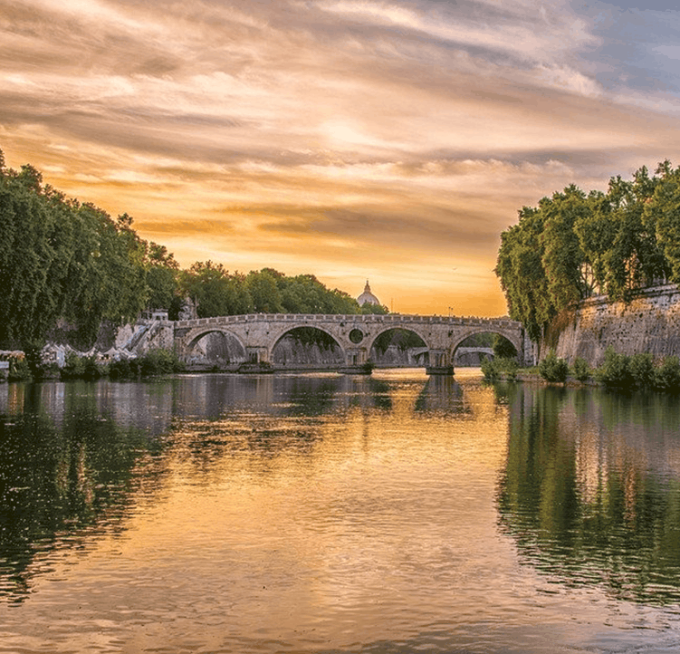 Beautiful bridge on water